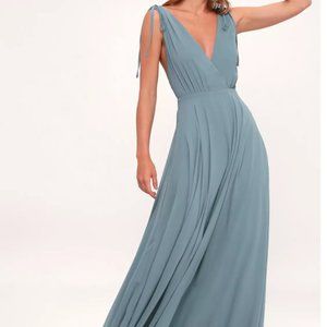 Lulus - Dance the Night Away Slate Blue Backless